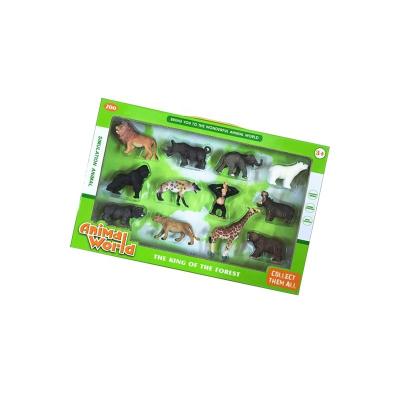 China Plastic OEM Customized Promotional Hot Selling 12 Pcs Wild Animal World Set Educational Toys Suitable For Children for sale