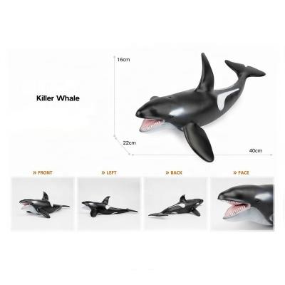 China Vinyl OEM Customized Promotional High Quality PP Cotton Stuffed Vinyl Marine Animal Killer Whale Toys Lifelike For Kid for sale