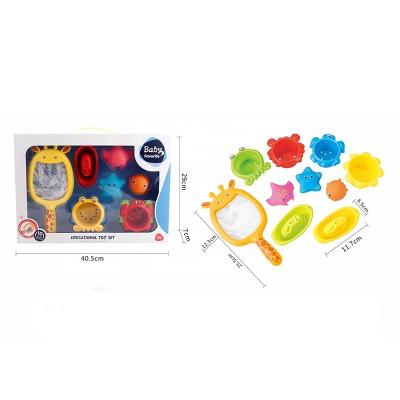 China Plastic OEM Customized Summer Hot Sale Plastic Baby Bath Fishing Game Set Toys For Little Baby With Asst'd Colors for sale