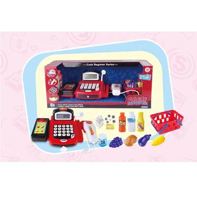 China Plastic OEM Customized Multifunctional Hot Selling Plastic Carry-Over Cash Register Set with Light and Music for Kids Play for sale