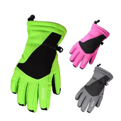 China Keep Warm/Waterproof/Windproof/Anti-slip/Anti-lost High Quality Kids Ski Gloves Winter Waterproof Split Finger Gloves Mow Thick Warm Gloves for sale