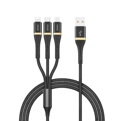 China MP3/MP4 Player Data WIWU USB 3 In 1 Cable For Lightning Type C Micro Durable Cable For Phone Computer for sale