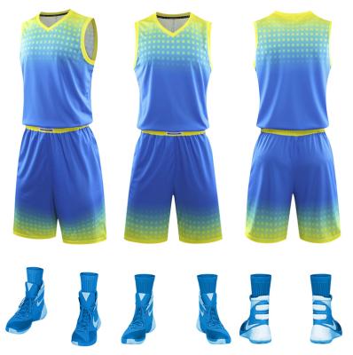 China Latest Antibacterial Basketball Uniforms Custom Name and Dry Logo Sublimation Basketball Wear Basketball Jersey Breathable Quick for sale