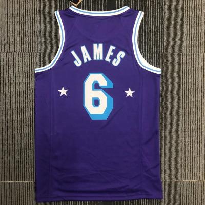 China Wholesale #6 Laker Antibacterial Men's Basketball Tank Top Shirt James Signed Uniform Air-Peloton James Signed Jersey for sale