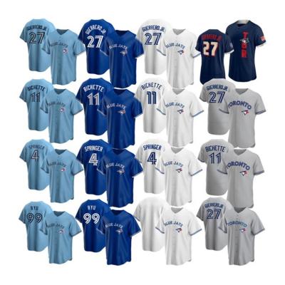 China Antibacterial Customize Toronto Red Jay Jersey Guerrero Jr #27 Springer #4 Baseball Embroidery Shirts Royal Blue Mens Apparel Tank Tops for sale