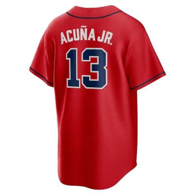 China Custom Men's Atlanta City Baseball Jersey White Stitched Antibacterial Brave Uniform #13 Ronald Acuna Jr. #5 Freeman #7 Swanson for sale