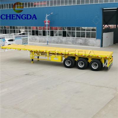 China Low Price 3 Truck Trailer 4 New 5Axles 40ft Flatbed Container Semi Trailer for sale