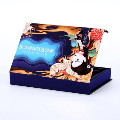 China Recyclable Creative rectangular freeze-dried powder cosmetic gift box custom flip book box for sale