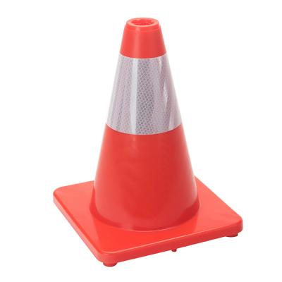 China ROAD SAFTY AND ROAD MARKING Cone Plastic 30X22cm Orange And White Flexible PVC Road Safety Traffic Cones Traffic Cones for sale