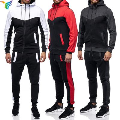 China Men's Tracksuits Custom Made Simple Mens Sportswear Anti-UV Polyester With Zipper For Gym Sport Suit Kids Two Piece Women Custom Mens Tracksuit for sale