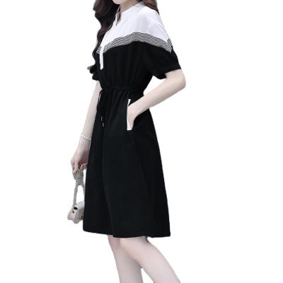 China Loose Women's Anti-Static Thin Casual Belt Fashion Contrast Length A-Line Quilting Medium Skirt for sale