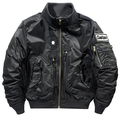 China Wholesale New Design High Quality Custom Waterproof Patched Logo Men Plus Size Bomber Jacket for sale