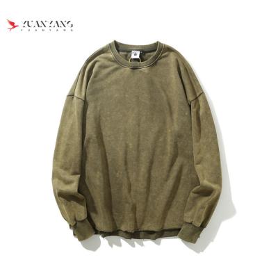 China Distressed Logo Knitted Sweatshirts Casual Men Clothing Streetwear Terry Men Custom Made Anti Shrink for sale