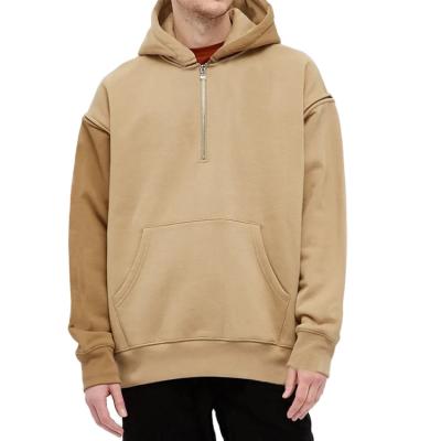 China New Anti-pilling Men's Hoodie Khaki Capucha sudadera de sudadera Sleeve Super Fit Removable Custom Logo for sale