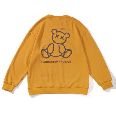 China New fashion autumn and winter brand sweater men's anti-shrink reflective colorful bear print top for sale