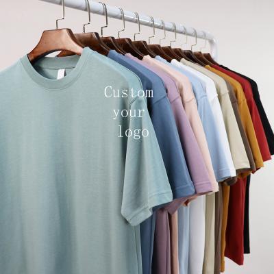 China Custom OEM Anti-Wrinkle 210 Grams/240 Grams Drop Shoulder Around Neck Thick Cotton T-shirt Logo Printing Embroidered Men High Quality T-Shirt for sale