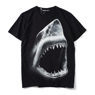 China Custom Oversized Anti-Wrinkle Drop Shoulder Graphic Stitch Men's Casual Loose Short Sleeve Animal Print T-Shirts for sale