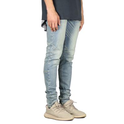 China New Design QUICK DRY Fitted Mens Biker Pants Casual Skinny Solid Jeans Slim Long Denim Pants For Men for sale