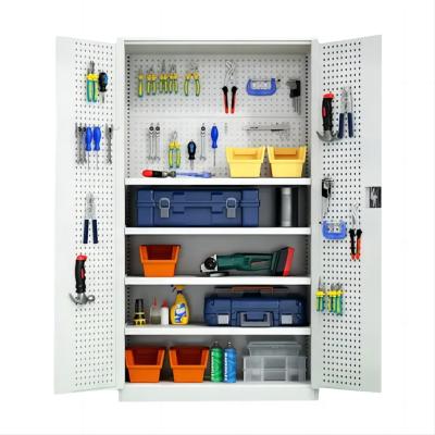 China Office Funiture 2 Swing Door Workshop Metal Tool Storage Cabinet Steel Tool Kit with Adjustable Shelf for sale