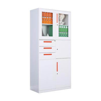 China Modern Multifunctional Metal Storage Locker 5 Doors 3 Drawers With A Safe Box And Lock for sale