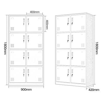 China Wholesale Hot Sale 8 Lockers Adjustable Door Locker Steel Changing Room Locker (Other) Locker for sale