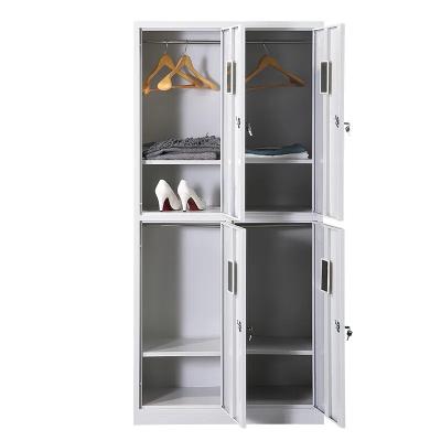 China Modern Modern Wardrobe 4 Door Bedroom Wardrobe Metal Steel Locker for sale