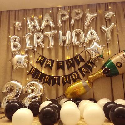 China Advertising Toy Low Price Party Balloons Happy Birthday Banner Foil Letter For Birthday Party Decoration for sale