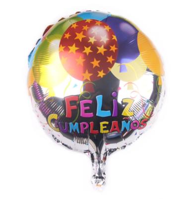 China Announcing Toy New Arrival Birthday Party Decoration 18 Inch Spanish Happy Birthday Foil Globos Balloons for sale