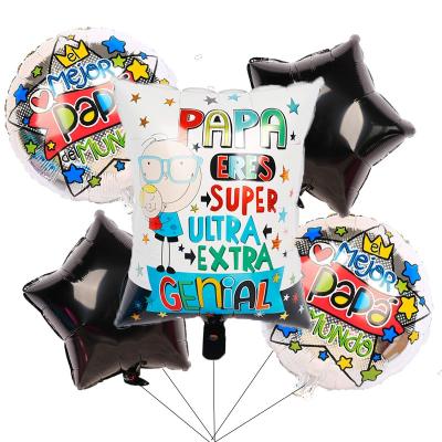 China Spanish Advertising Toy Amazon Hot Sale High Quality Father's Day Decoration Foil Balloons Globos Set for sale