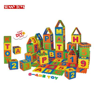 China Educational DIY TOY Math Game Learning Letter Alphabet Number 60pcs Eva Foam Puzzle Mat For Kids for sale