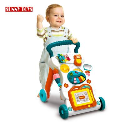 China Baby Train Ability Kids Early Educational Walkers, Walkers Play Hand Push Baby Walker with Music and Light for sale