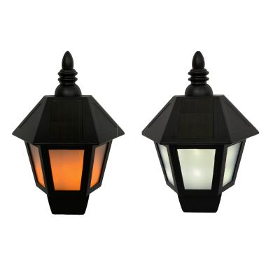 China 2020 Best Selling LANDSCAPE Outdoor 2 In 1Muti- Function Solar Powered Flame Wall Light Patio Deck Yard for sale