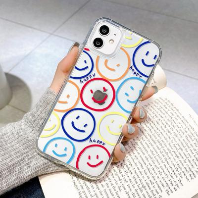 China Custom Phone Case Shockproof TPU Transparent Soft Smile Face Logo Red Lips Phone Case For iphone 13 Pro Max Case for sale