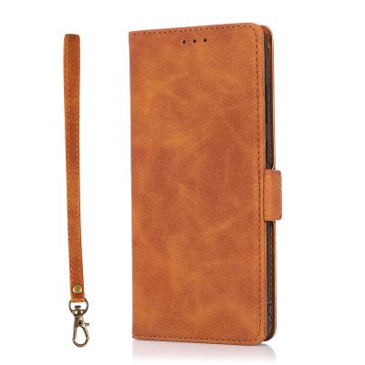 China New Design Shockproof Business Wallet Flip Leather Phone Case With Strap Full Wrapped Case For Samsung for sale