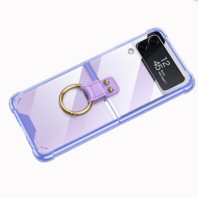 China Shockproof Clear PC Phone Case Shiny Mobile Phone Case Cover For Samsung z Flip Fold 3 Case Cover Device Phones for sale