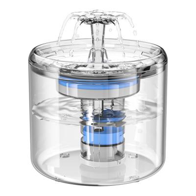 China 2.6L Automatic Transparent Dog Cat Water Bowl Dispenser Drinking Automatic Electronic Fountain for sale