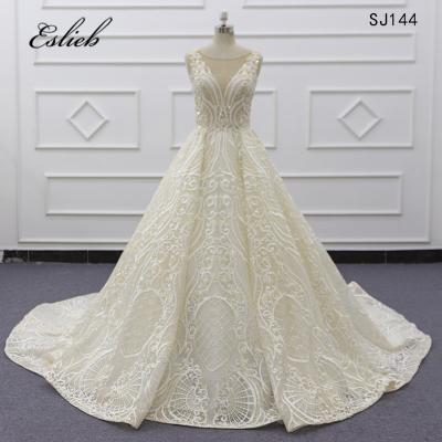 China 2019 Alibaba Import Guangzhou Light Ball Gowns Anti-Static Sparkle Luxurious Ivory Wedding Dresses Sparkle Wedding Dress for sale