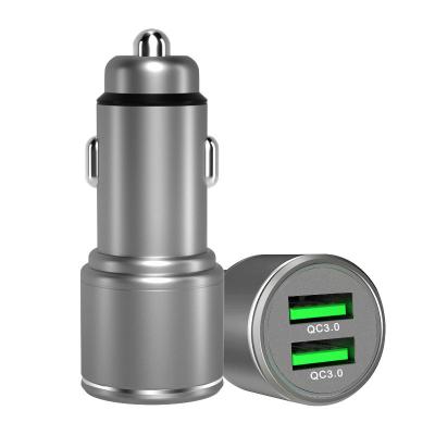 China Universal 2 Port Usb Car Charging Accessories Dual Usb Car Charger Adapter 12v/24v 3.0A Smart Car Charger for sale