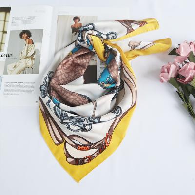 China Square Factory Casual Smooth Ladies Fit Polyester Silk Satin Scarf For Elegant Women for sale