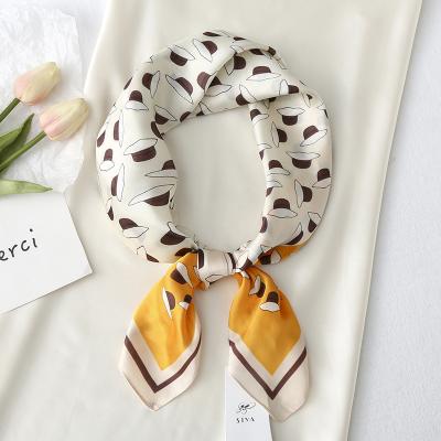 China 2021 hot popular square scarf polyester silk satin printed square scarf for women for sale