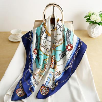 China Square 90x90 Square Multifunctional Graceful Custom Made Satin Twill Silk Scarves For Elegant Women for sale