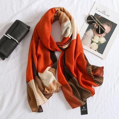 China 2021 Wide Soft Polyester Cotton Hijab Scarf Shawls Cotton Scarf For Women Custom Tassel Scarf for sale