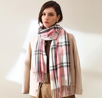 China Wholesale Fashion Long Blanket Women Plaid Blanket Pashmina Shawl Cashmere Scarf With Tassel for sale