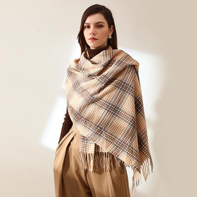 China New Fashion Polyester Women Warm Scarf Pashmina Wrap Cashmere English Style Shawl Female Scarves for sale