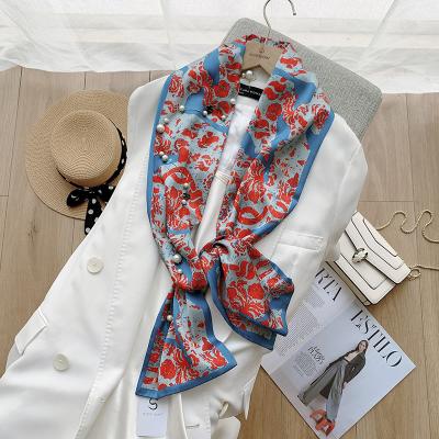 China Fashion Long Medium Pattern Long Ribbon Scarf Digital Printing Scarf For Women for sale