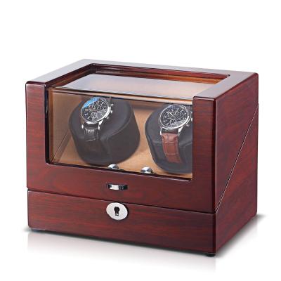 China Best Selling Vintage Wooden Battery Watch Winder Automatic Watch Box For 2 Watches for sale