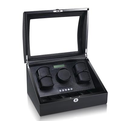 China Wholesale Wooden Automatic Orbit LED Motor Watch Winder Box With Triple Rotors for sale