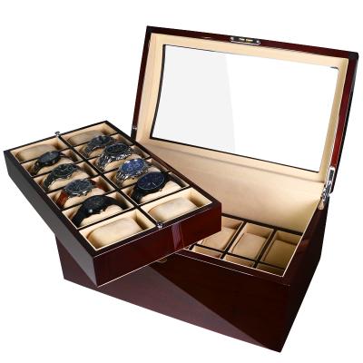 China Wood Personalized Custom High Quality Wooden Watch Box 24 Slots Gift Boxes For Watches for sale