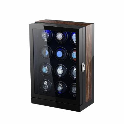 China China Luxury High Gloss Wood Finish Watch Box Watch Winder Safe Green Automatic Safe for sale