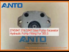 2745947 274-5947 Gear Pump Excavator Hydraulic Pump Fitting For 305.5